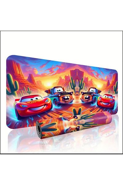 sgeteknoloji 70X30 cm Cars Cartoon Themed Non-Slip Base Speed Surface Player Mouse Pad Gaming