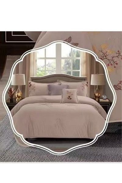 smart home Embroidered Duvet Set, Double-Sided Duvet, 4-Piece Bedspread, 100% Microfiber Comforter