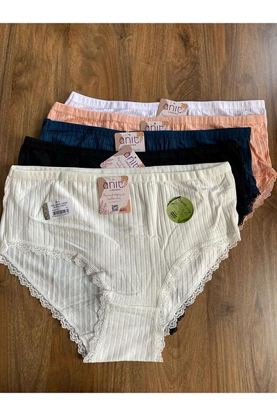 Anıt Σλιπ Bamboo Derby Lace Bato High Waist Gathering Σλιπ 5 Συσκευασία
