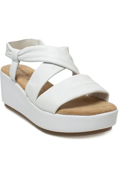 Muya White Leather Anatomical Women's Sandals a 8031950
