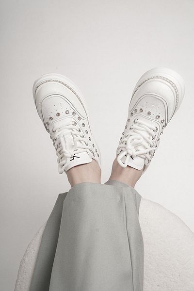 KRISTE BELL OLLIE Original KRISTE Bell Imported Special Series Stone Detaliat Pantofi sport pentru femei alb