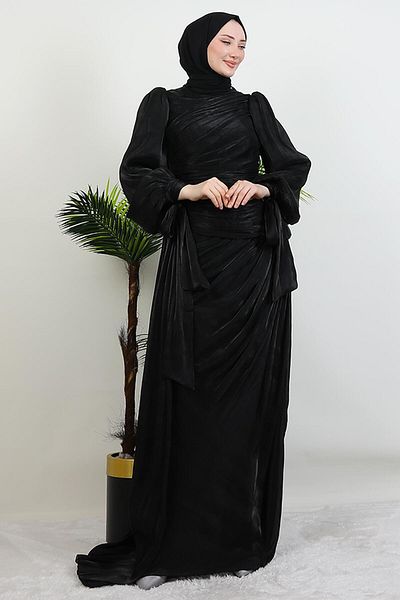 GİYZAMİLA Βραδινό φόρεμα Afra Silk Μαύρο