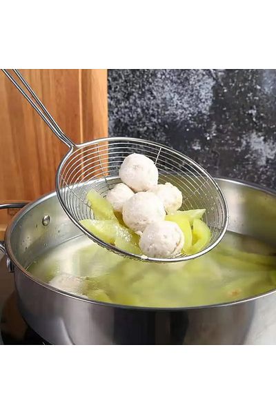 Vadi Large Size Stainless Steel Frying Oil Colander Strainer 17 cm
