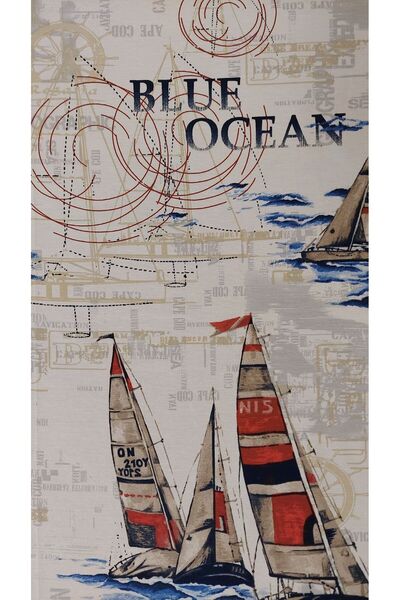 gonk Round, Sea Pattern, Duck (Liquid Pusher, Stain Proof) Fabric, Tablecloth