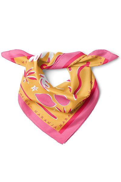 nehir eşarp Bird and Fruit Pattern Bandana Scarf 50 X 50 cm