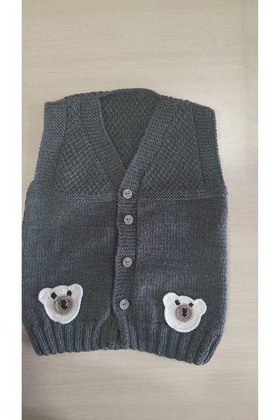 Papatyam Hand Knitted Needlework Baby Vest Handcrafted Baby Kids Knitted Vest
