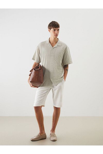 LC Waikiki Regular Fit Short Sleeve Striped Men's Shirt