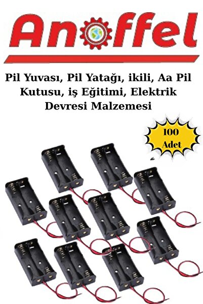 Anoffel Pil Yuvası, Pil Yatağı, ikili, Aa Pil Kutusu, iş Eğitimi, Elektrik Devre Malzemesi 100 adet