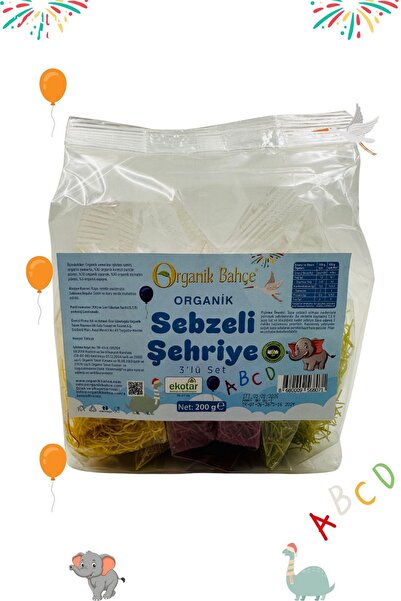 Organik Bahçe Organik Karışık Sebzeli Tam Buğday Tel Şehriye 200 gr