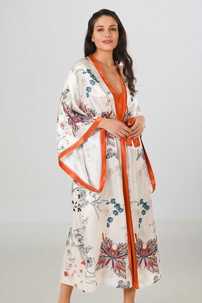 Trendyol Collection Mehrfarbiges 2-Piece-Pack Blumen-Nachthemd aus Satin für den MorgengrauenTHMSS25GC00026
