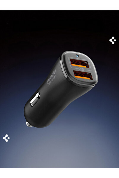 Spigen 30W USB-A 2 Port Araç içi Hızlı Şarj Aleti 18W + 12W Güç Adaptörü Çakmaklık Type-C PD - ACP08700