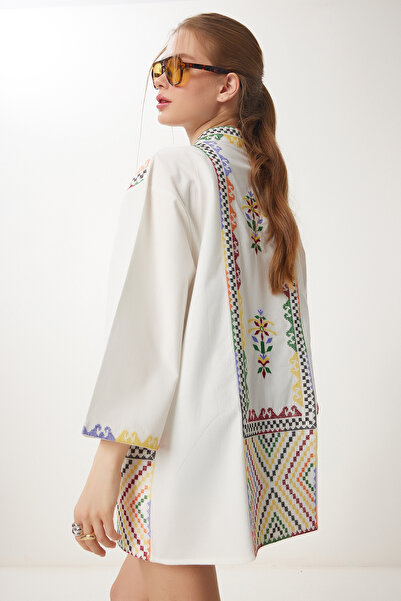 Happiness İstanbul Dámské etnické kostěné výšivky vyšívané kimono KS00014