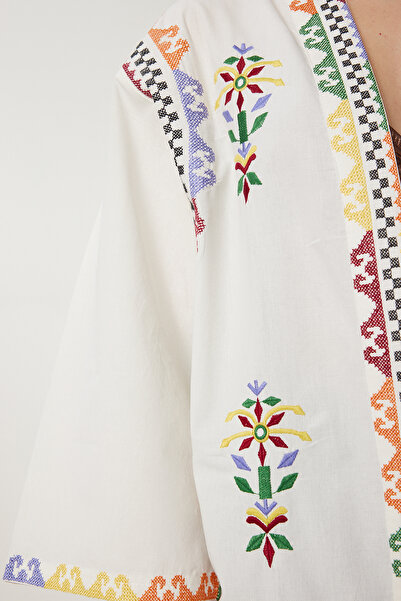 Happiness İstanbul Dámské etnické kostěné výšivky vyšívané kimono KS00014