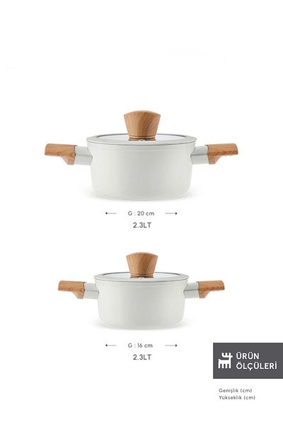 Karaca Swiss Crystal Almond Cream Indukční základní Midi 4dílná sada nádobí