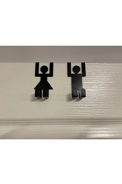 PNOMAKS Kapı Arkası Askılık Kız Ve Erkek Siyah Metal Ayaklı Askılık 6 cm