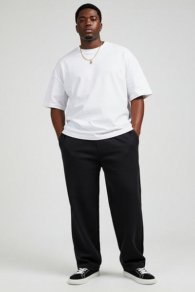 Trendyol Collection Plus Size Black Textured Oversize Sweatpants - Tmnss25Aj00004