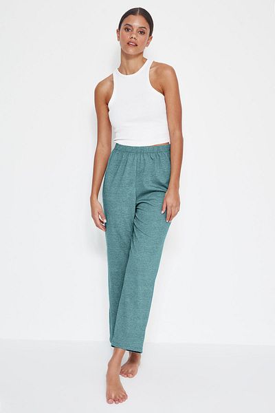 Trendyol Collection Zelené pletené spodky pyžama – 100% bavlna Thmss23pj00001