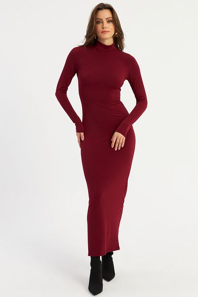 Cool & Sexy Rochie de damă maxi burgundy LİK100