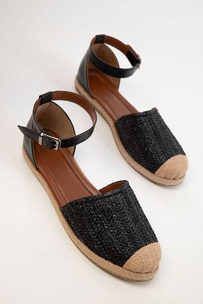 SOHO Black Straw Women's Sandals 20453