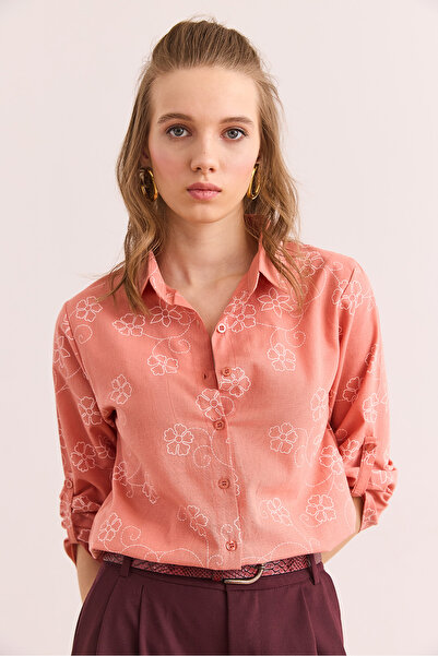 Olalook Női Ivy Dusty Rose ujjú hajtogatott vászoning GML- 19000825