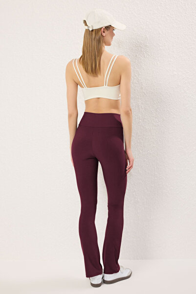 Trendyol Collection Burgundy Full Length Straight Cut Recovery Diver Knitted Sports Leggings Thmss25Ty00009