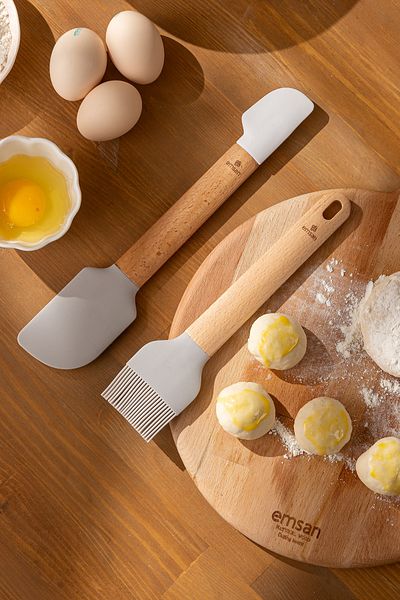 Emsan Soft Silicone Brush and Spatula Set