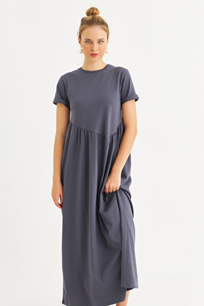 Cool & Modest Жіноча індіго асиметрична сукня з швами MDMR440