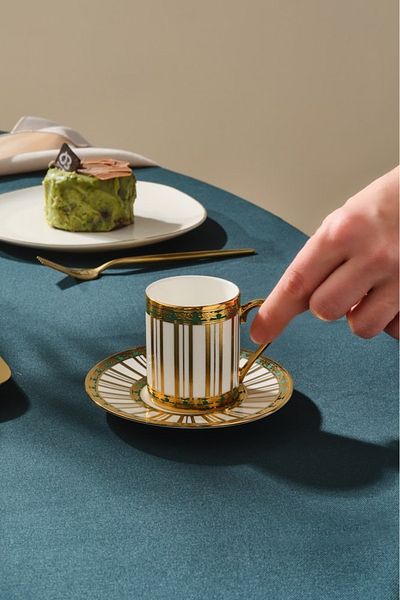Karaca Mahidevran 6-Person Coffee Cup Set 80 ml