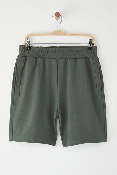 Edit by Trendyol Khaki Regular Cut Basic Pletené šortky a Bermudy TEDSS25SR