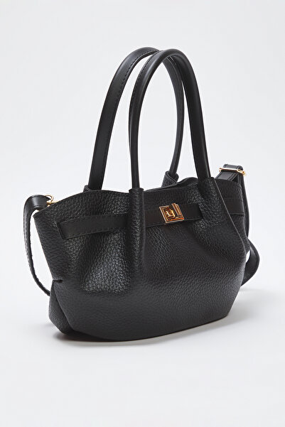 TRENDYOL SHOES Černý křížový popruh na ruku a rameno Mini City Bag Twoss25Oc00003