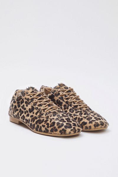 TRENDYOL SHOES Pantofi de damă cu șireturi, din piele de căprioară, cu imprimeu leopard, multicolori TAKSS25SN00060