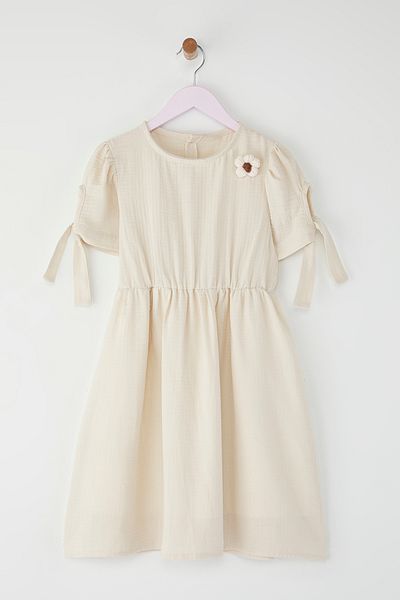 TRENDYOLKIDS Πέτρινο Μίντι Επίπεδο Υφαντό Φόρεμα TKDSS25EL00057