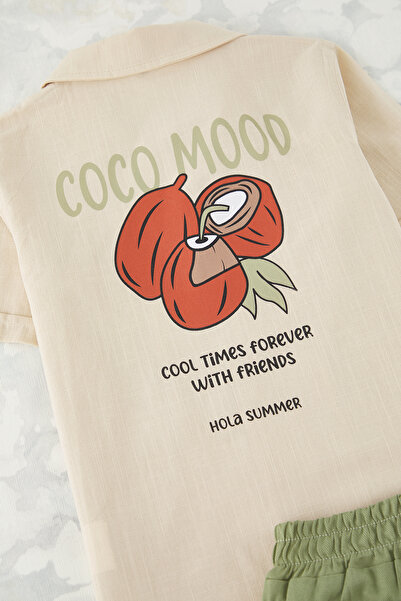 TRENDYOLKIDS Beige Boy's 100% Cotton Basic Top Set