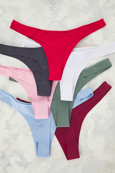 Trendyol Collection 7er-Pack Red-Rainbow Micro Tanga gestrickt THMSS25KU00036