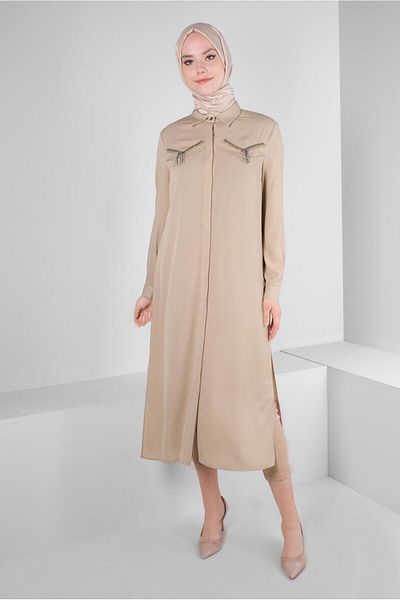 Alvina CHAIN DETAILED SHIRT COLLAR TUNIC 43531