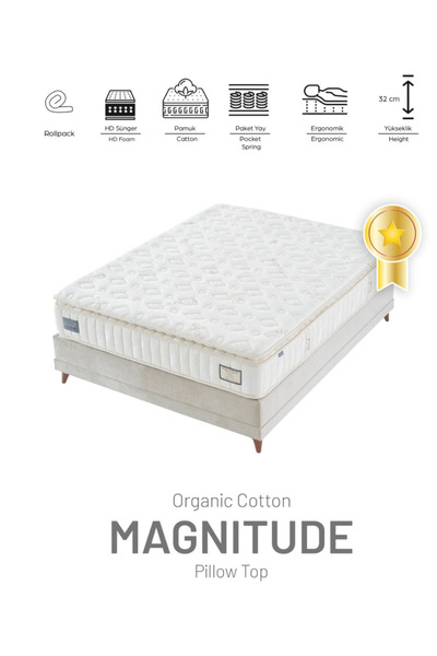 Puuf Sleep Magnitude Organic Cotton Pocket Yaylı Cashmere Pedli Yatak