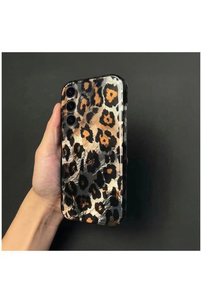 Zebana Samsung Galaxy S24 Compatible Case Zebana Luxe Leopard Silicone Case Black