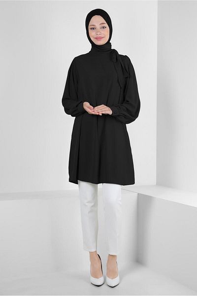 Alvina Lacing Detailed Collar Tunic 43857