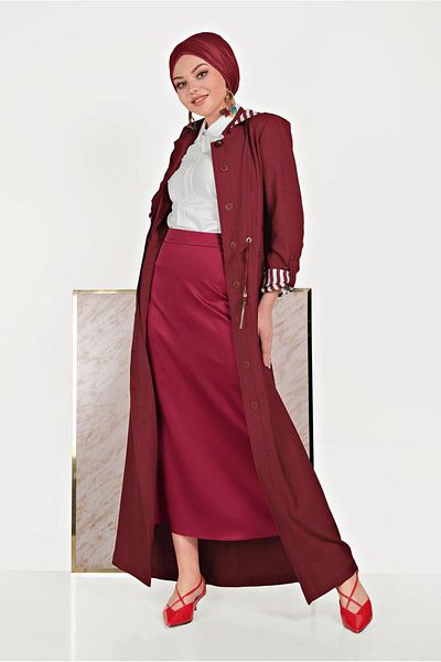 Alvina Hooded Buttoned Overcoat 10160