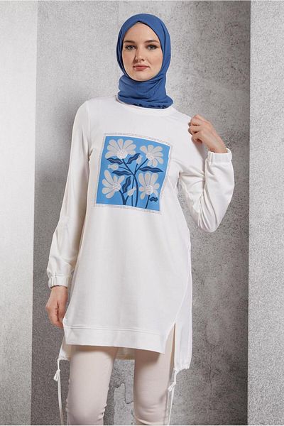 Alvina 45042 Model Printed Tracksuit Tunic
