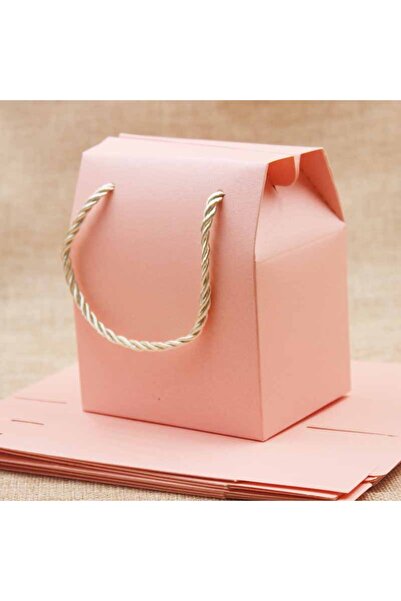 Choice صندوق هدايا وردي متعدد الألوان بمقبض وخيط ورقي فارغ لحفلات الزفاف/الحل...