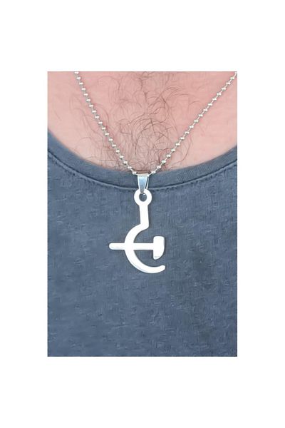 Skygo Silver Color Metal Men's Necklace with Sickle and Axe Figure - Tj-Erk365