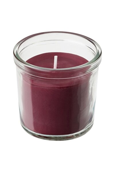 IKEA شمعة معطرة من ايكيا STÖRTSKÖN، في كأس، برائحة التوت/الأحمر، تدوم 20 ساعة...