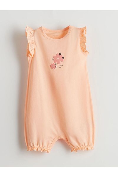 LC Waikiki New Season Floral Baby Girl Combed Cotton Jumpsuit 3-Piece - S5L642Z1