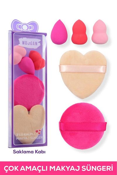 MUJGAN 5-Piece Multi-Purpose Powder and Foundation Makeup Sponge Set