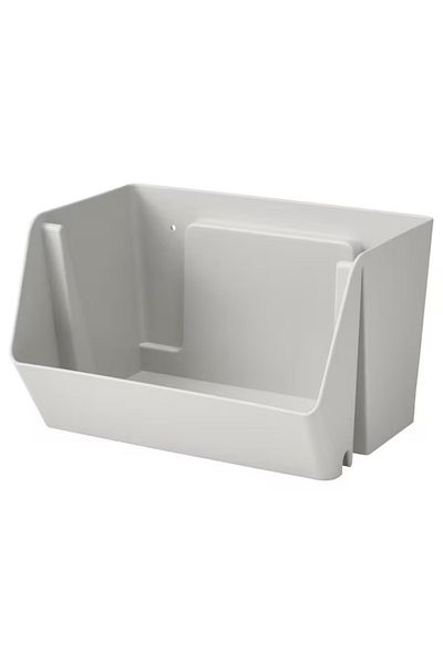 IKEA FODERTRÅG Desk/Wall Organiser, Light Grey, 25x18x15 cm – Stackable & Space-Saving