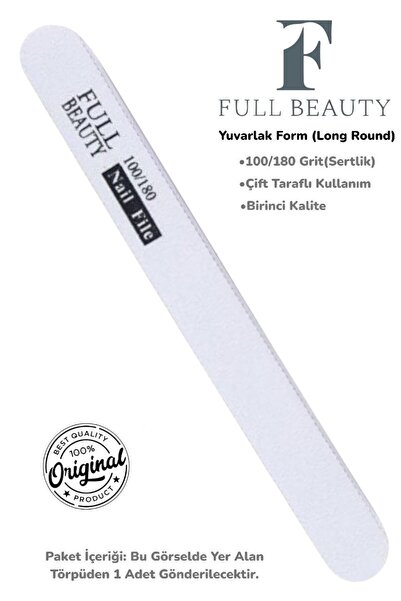Full Beauty 100/180 Grit Çift Taraflı Kağıt Tırnak Törpüsü - Protez Tırnak ve...