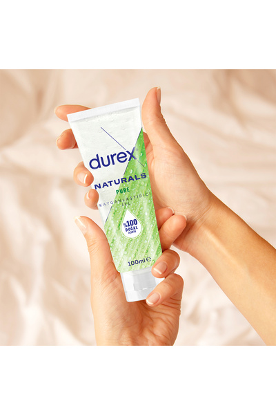 Durex Intense Uyarıcı Jelli ve Tırtıklı Prezervatif 20'li + Naturals Pure Kayganlaştıcı Jel 100 ml Paketi