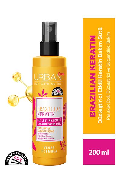 Urban Care Brazilian Keratin Straightening Set: Effective Shampoo, Care Milk & Cure 3 Pieces