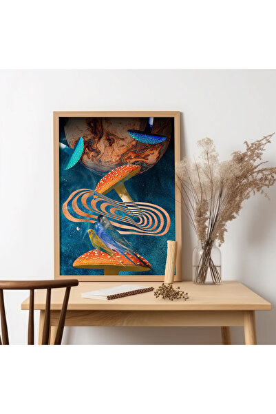 UNT Pictură de artă modernă cu rama din lemn